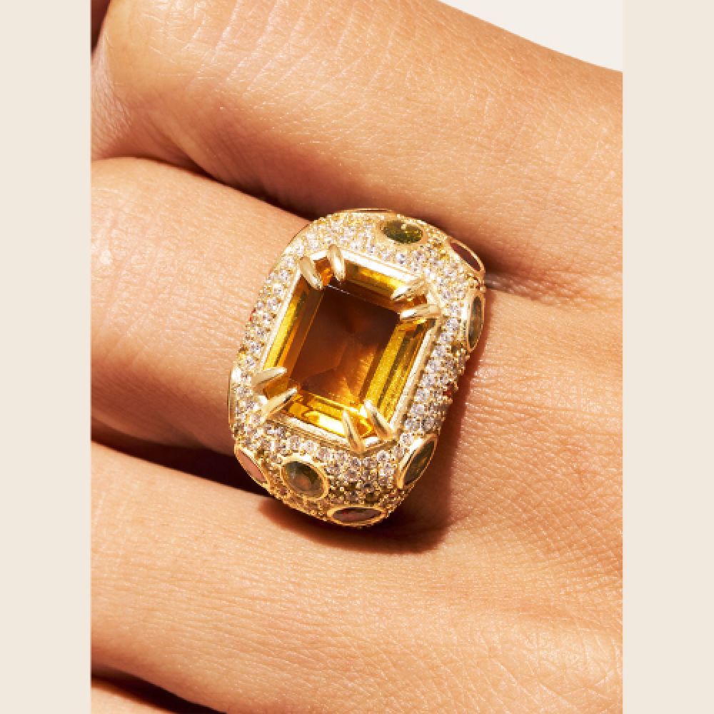 BE MAAD H25 Bague Panthère Quartz Coloré Jaune – Image 2