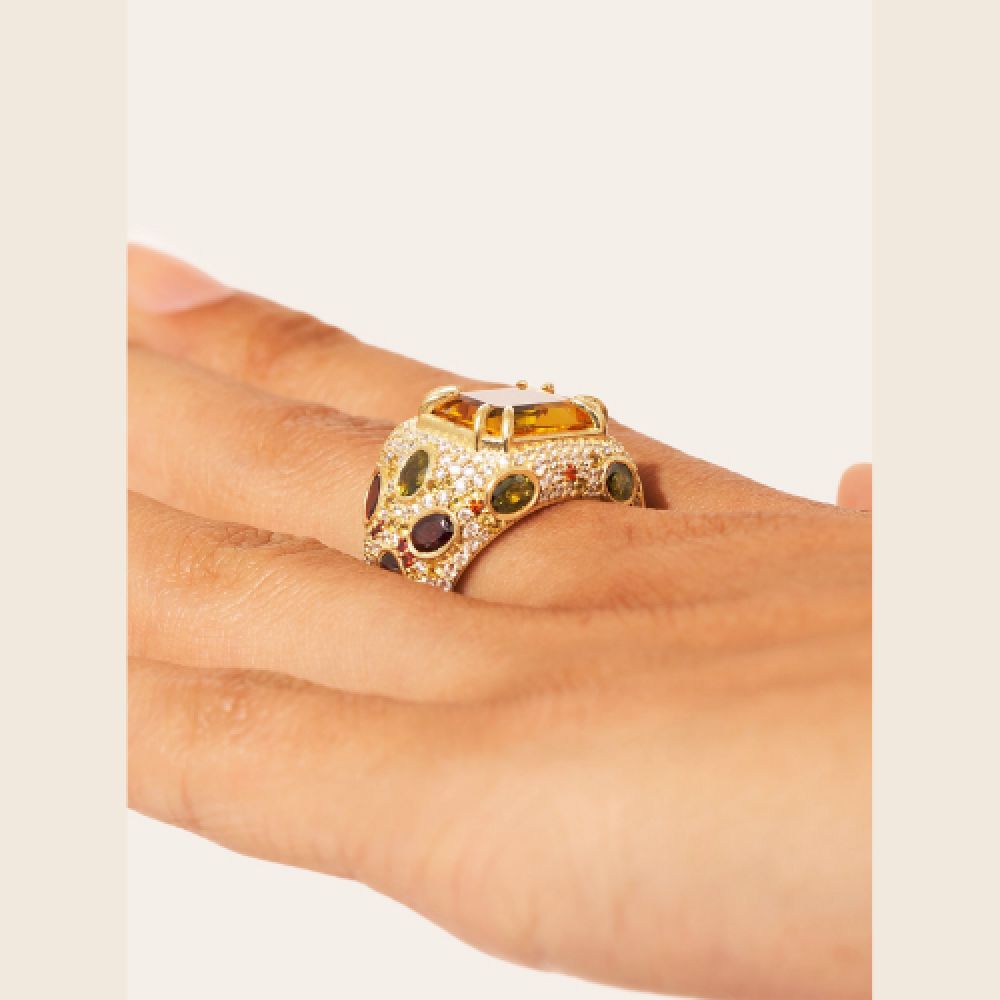 BE MAAD H25 Bague Panthère Quartz Coloré Jaune – Image 4