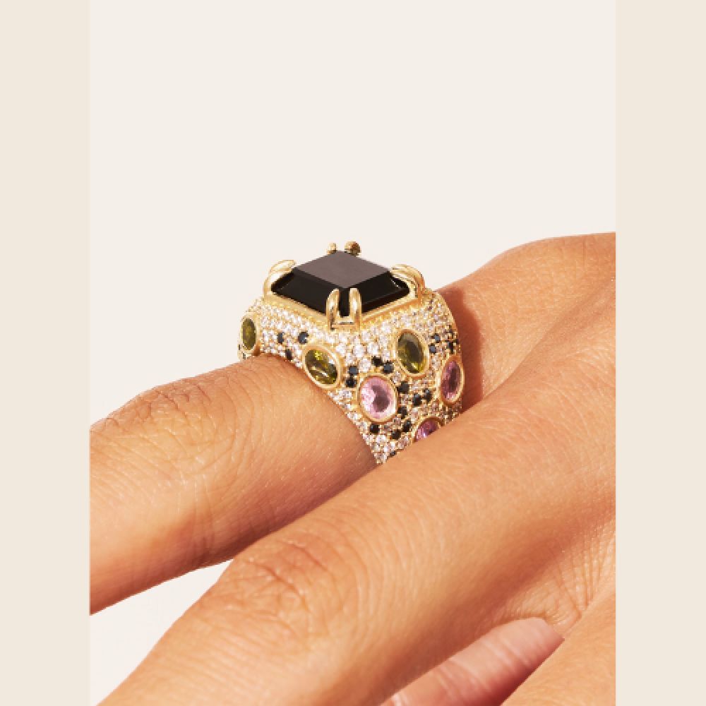 BE MAAD H25 Bague Panthère Quartz Coloré Noir – Image 3