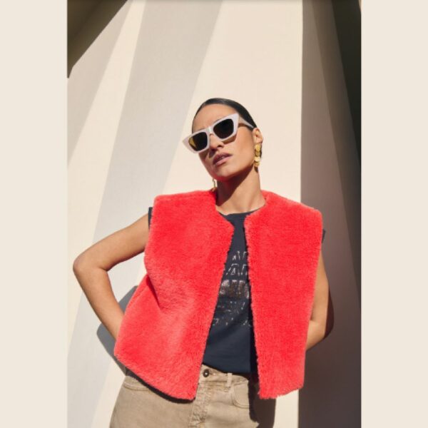 BY BAR H25 Gilet Wolly Rouge