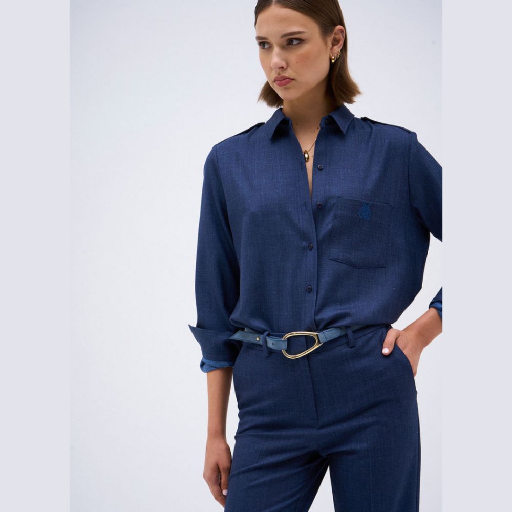DMN Chemise Romane Bleu