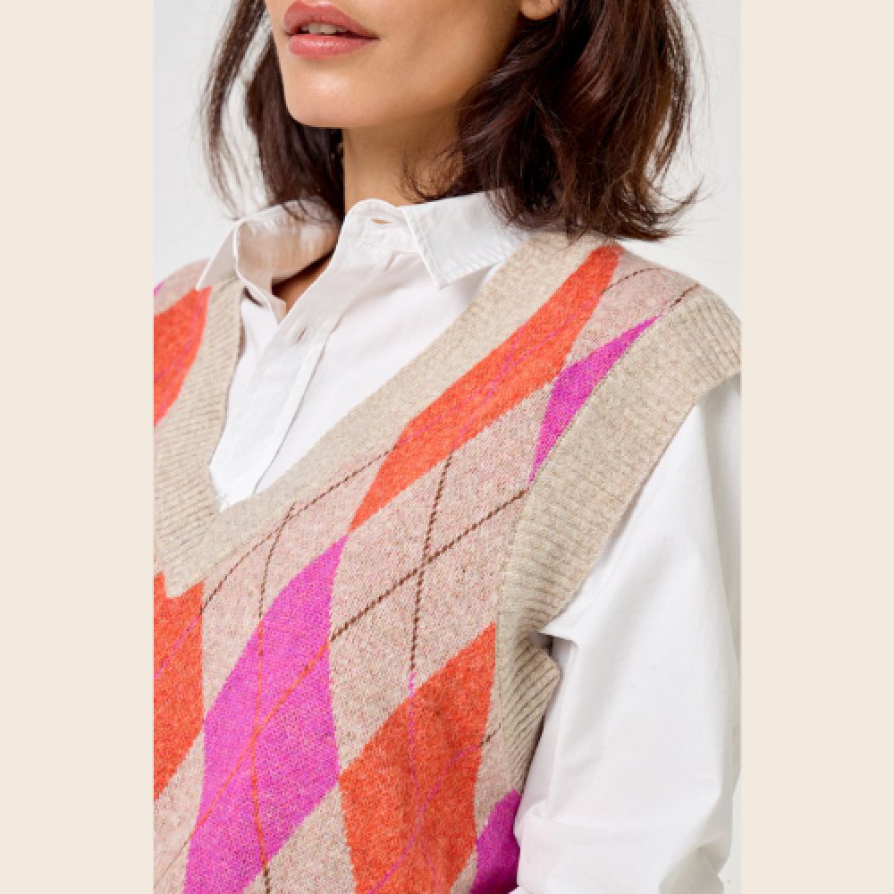 FIVE H25 Pull Greige Losange – Image 3