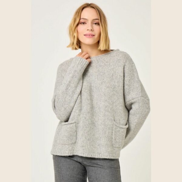 FIVE PULL GRIS GROSSE MAILLE