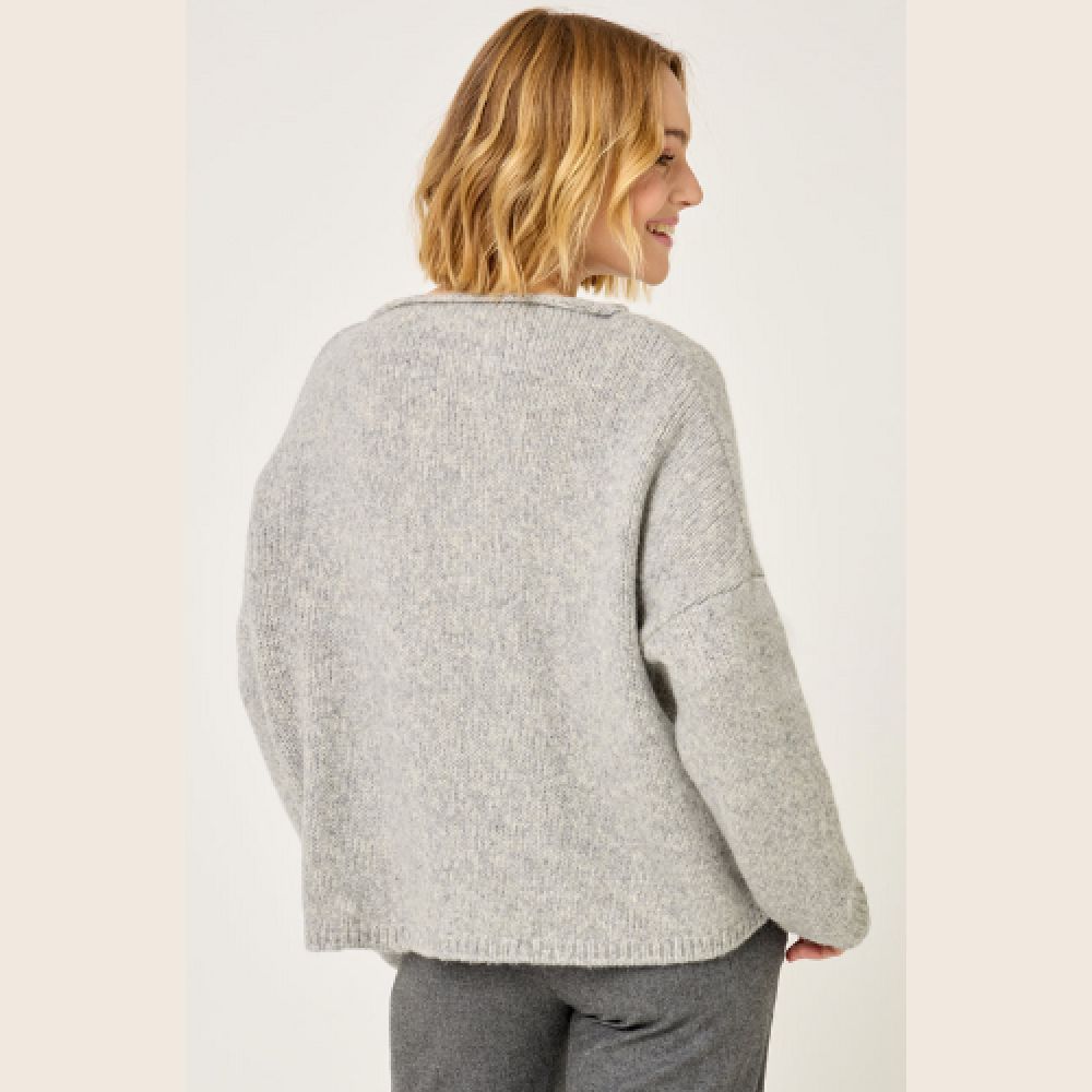 FIVE PULL GRIS GROSSE MAILLE – Image 2