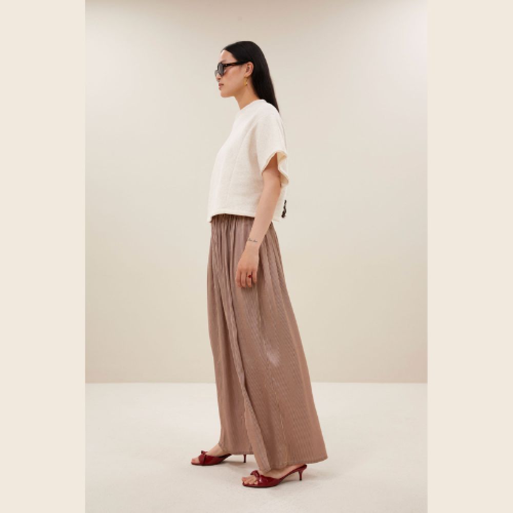 BY-BAR E26 Jupe Reva Viscose Stripe 1327 Wine – Image 4