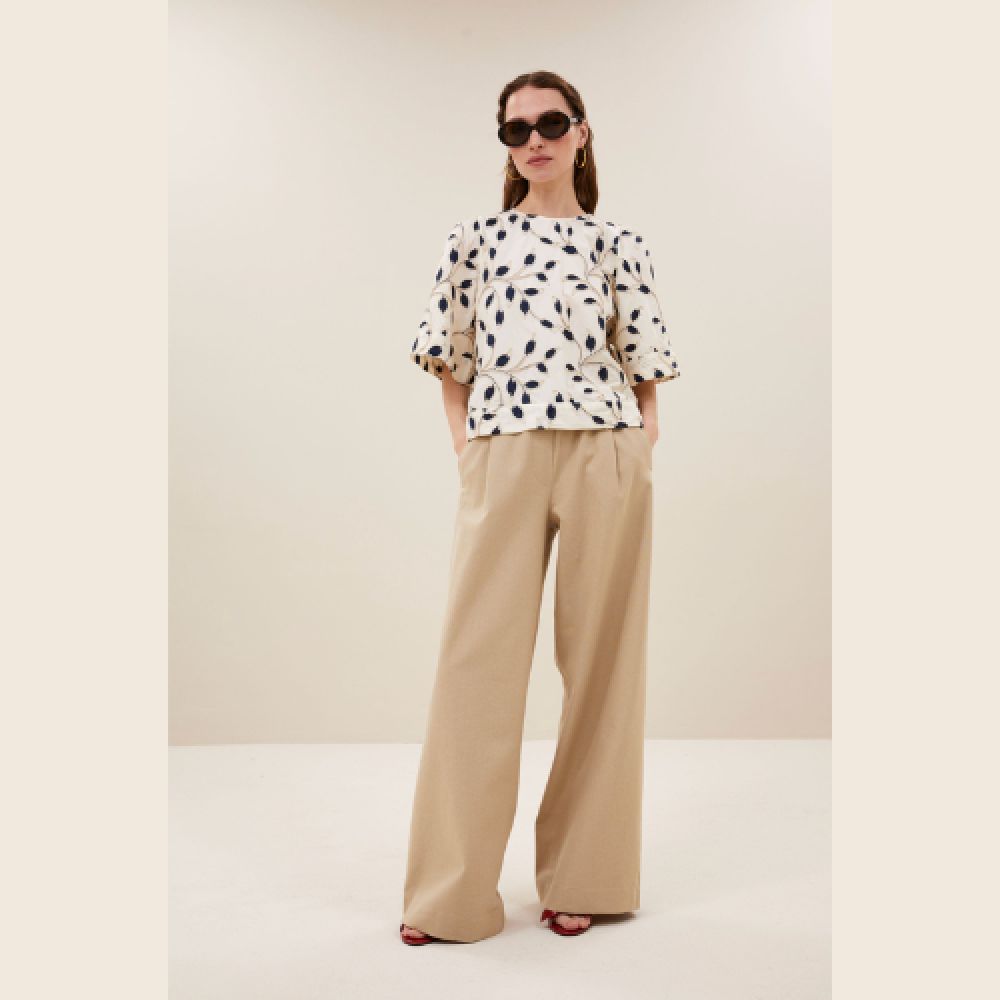 BY-BAR E26 Pantalon Benji Canvas Dark Sand