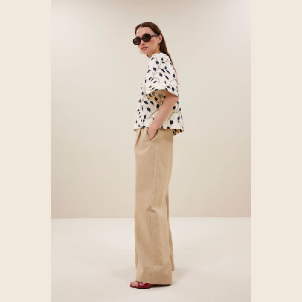 BY-BAR E26 Pantalon Benji Canvas Dark Sand – Image 2