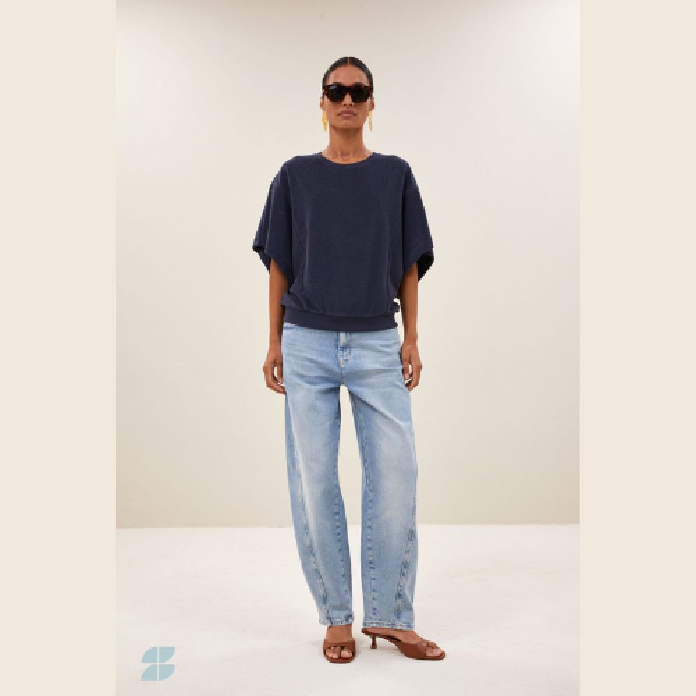 BY-BAR E26 Top Nuki Slub 856 Midnight