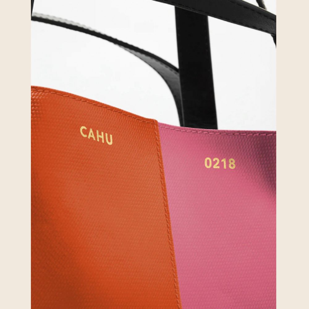 CAHU Cabas Pratique Small Orange / Rose – Image 3