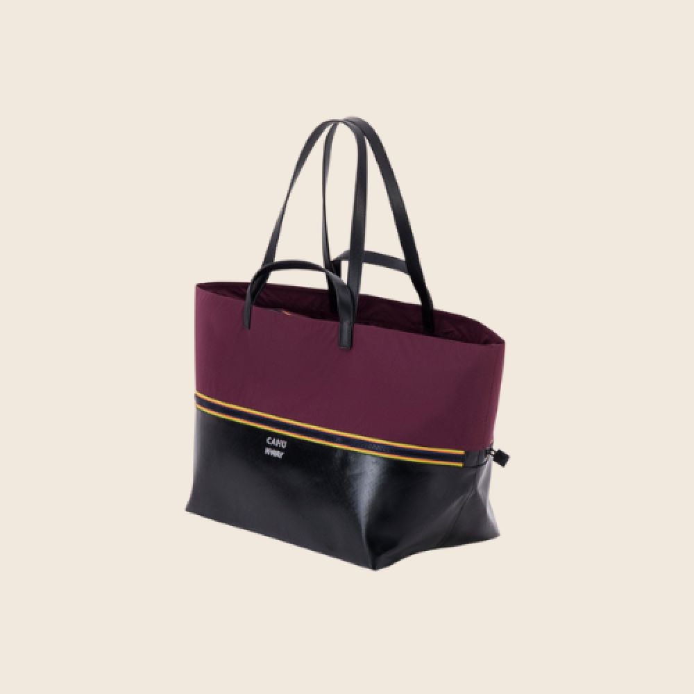 CAHU X K-WAY Pratique Cuir Médium Black / Burgundy – Image 2