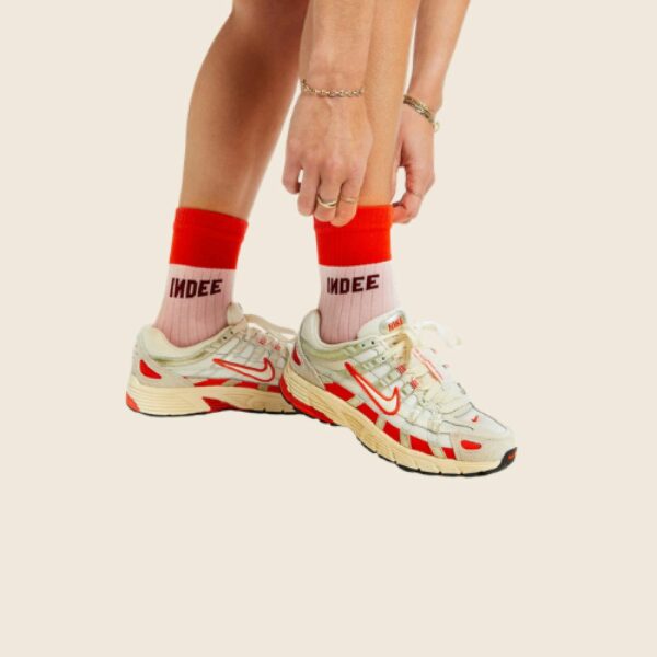INDEE S26 Chaussettes Bicolores Courte Rose