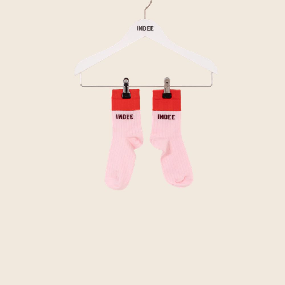 INDEE S26 Chaussettes Bicolores Courte Rose – Image 3