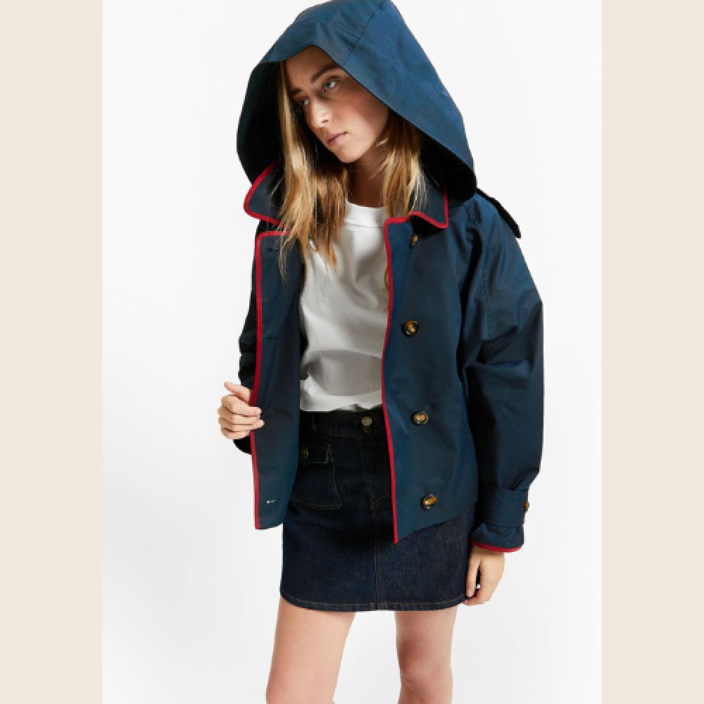 INDEE S26 Trench Court à Capuche Marine