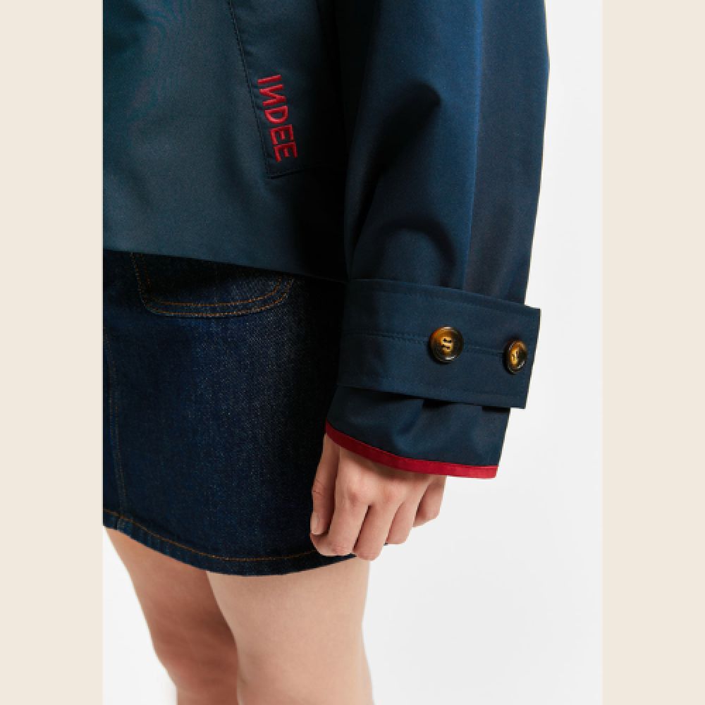 INDEE S26 Trench Court à Capuche Marine – Image 4