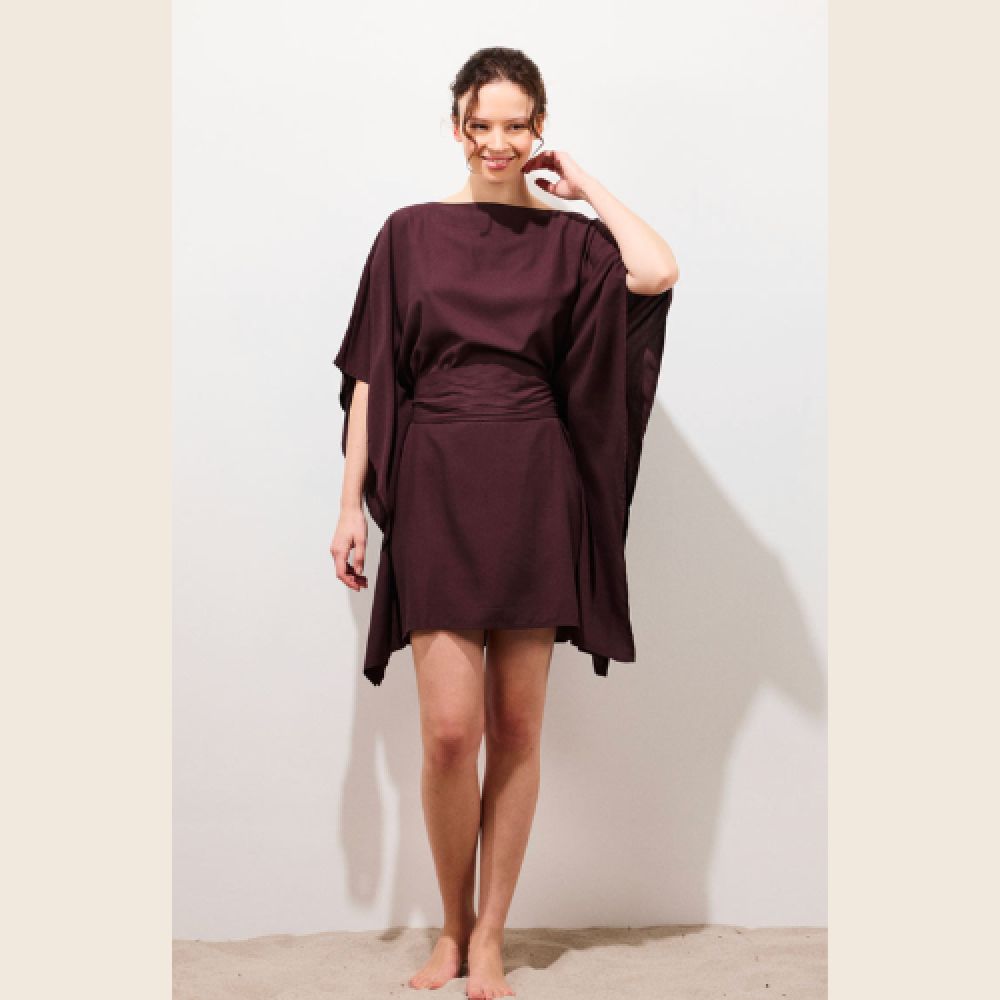 KARMA KOMA E26 Kimono Short Dress Cacao Dream
