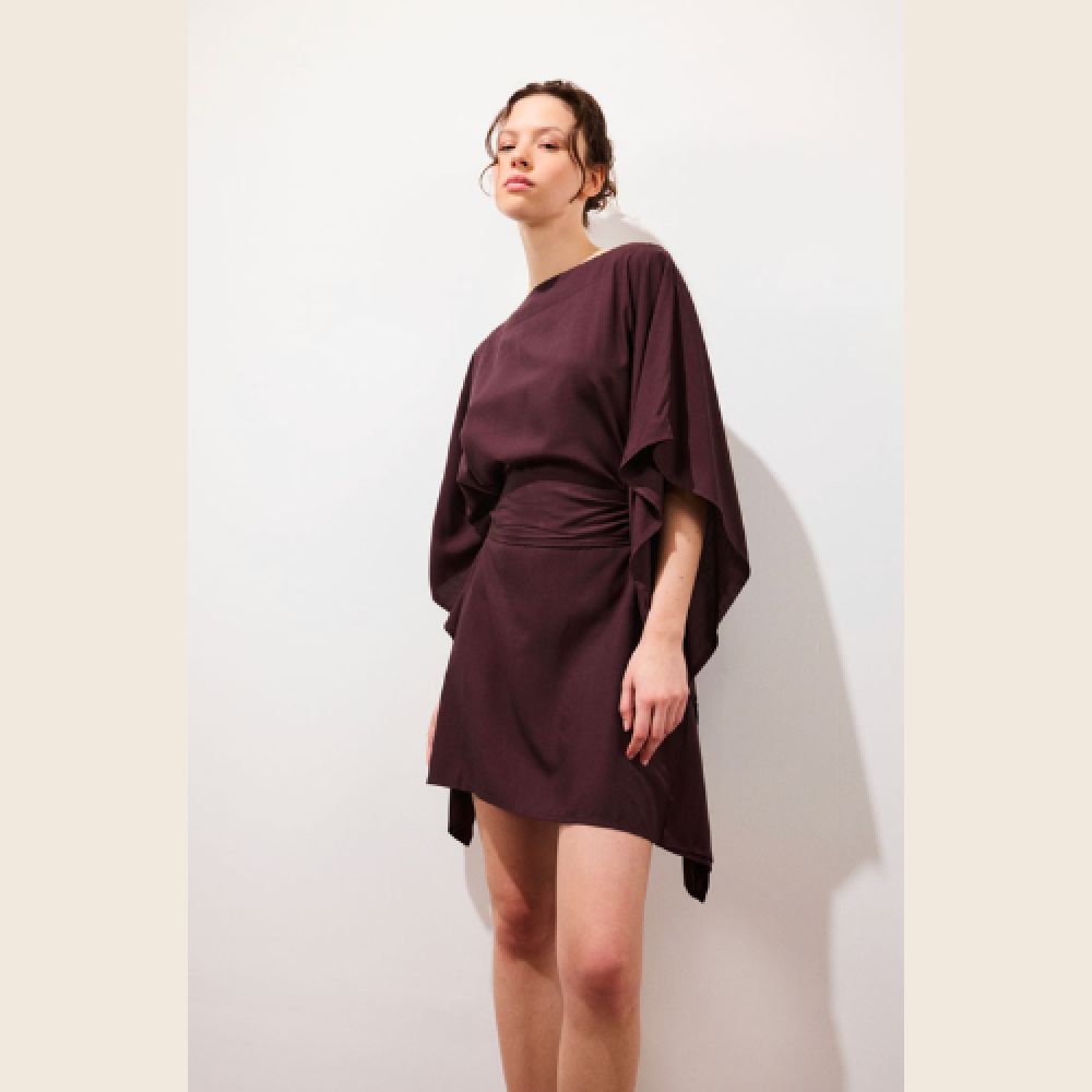 KARMA KOMA E26 Kimono Short Dress Cacao Dream – Image 4