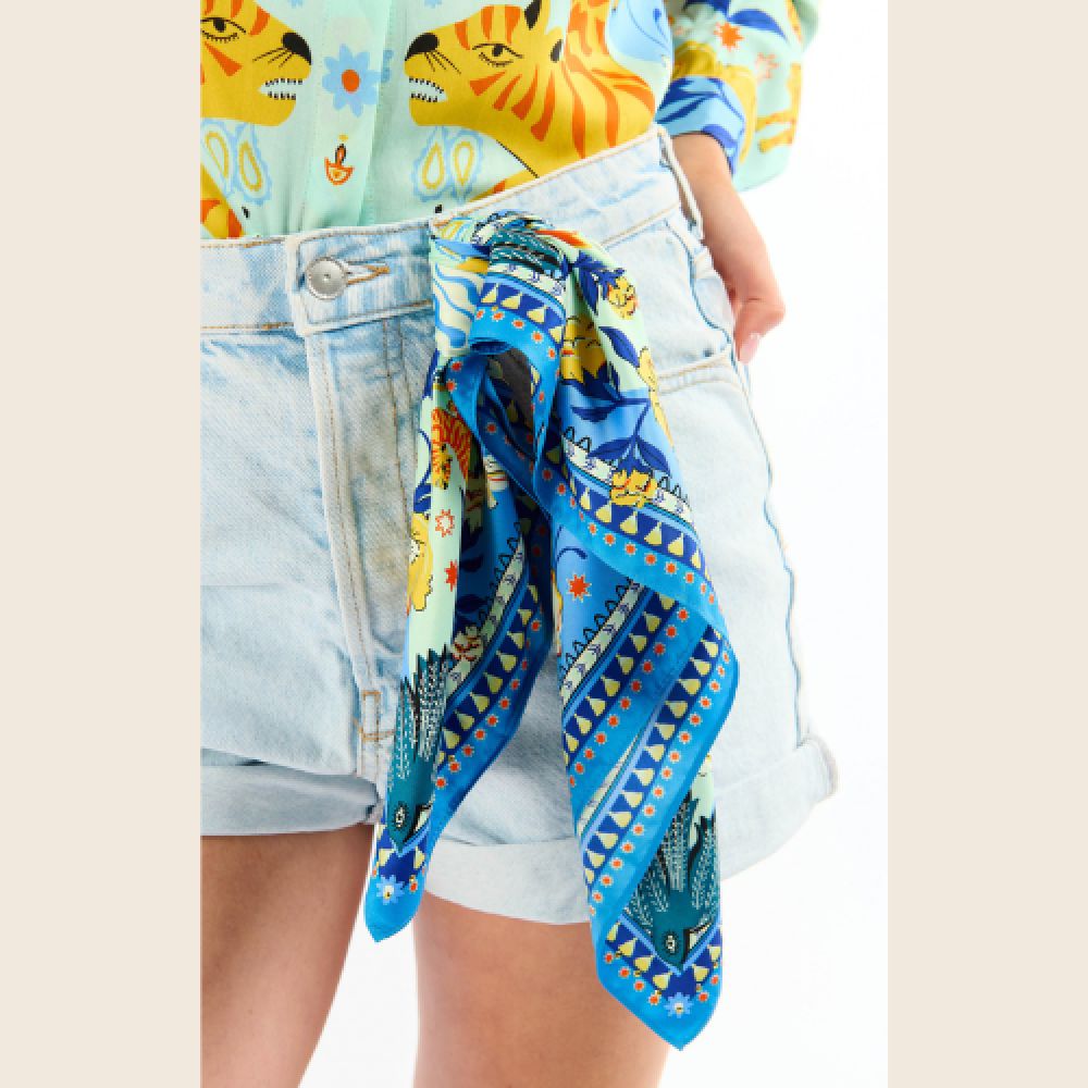 WILD E26 Foulard Bandidas Mini Bleu – Image 2