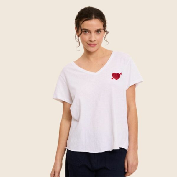 FIVE E26 T-shirt Cœur White