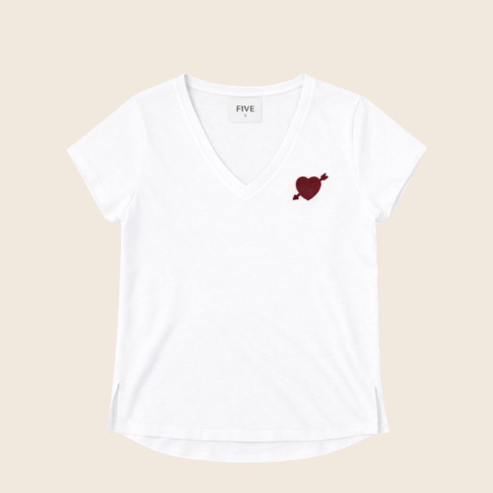 FIVE E26 T-shirt Cœur White – Image 2