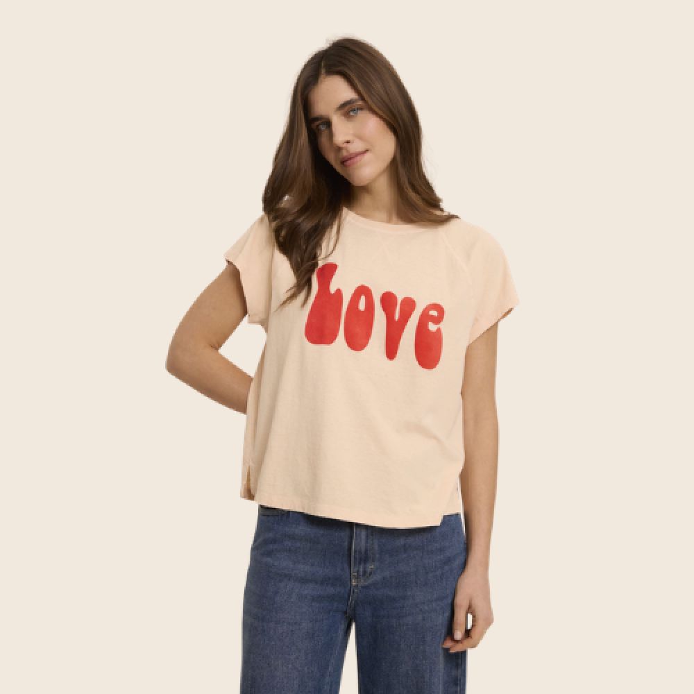 FIVE E26 T-shirt Love Peach – Image 2