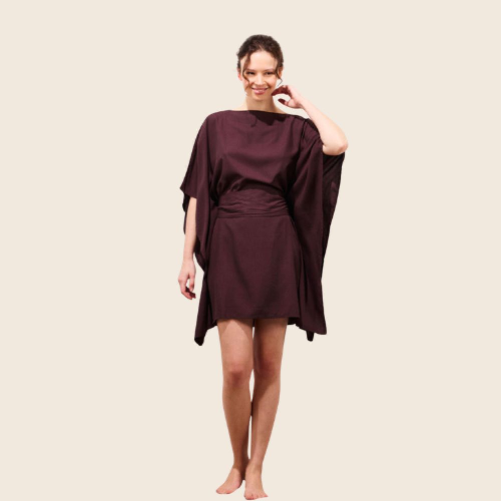 KARMA KOMA E26 Kimono Short Dress Cacao Dream