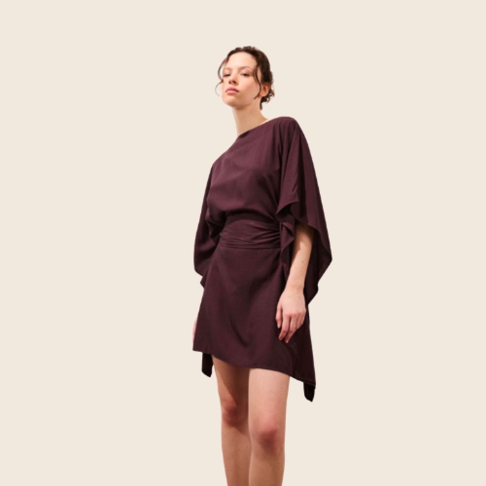 KARMA KOMA E26 Kimono Short Dress Cacao Dream – Image 2