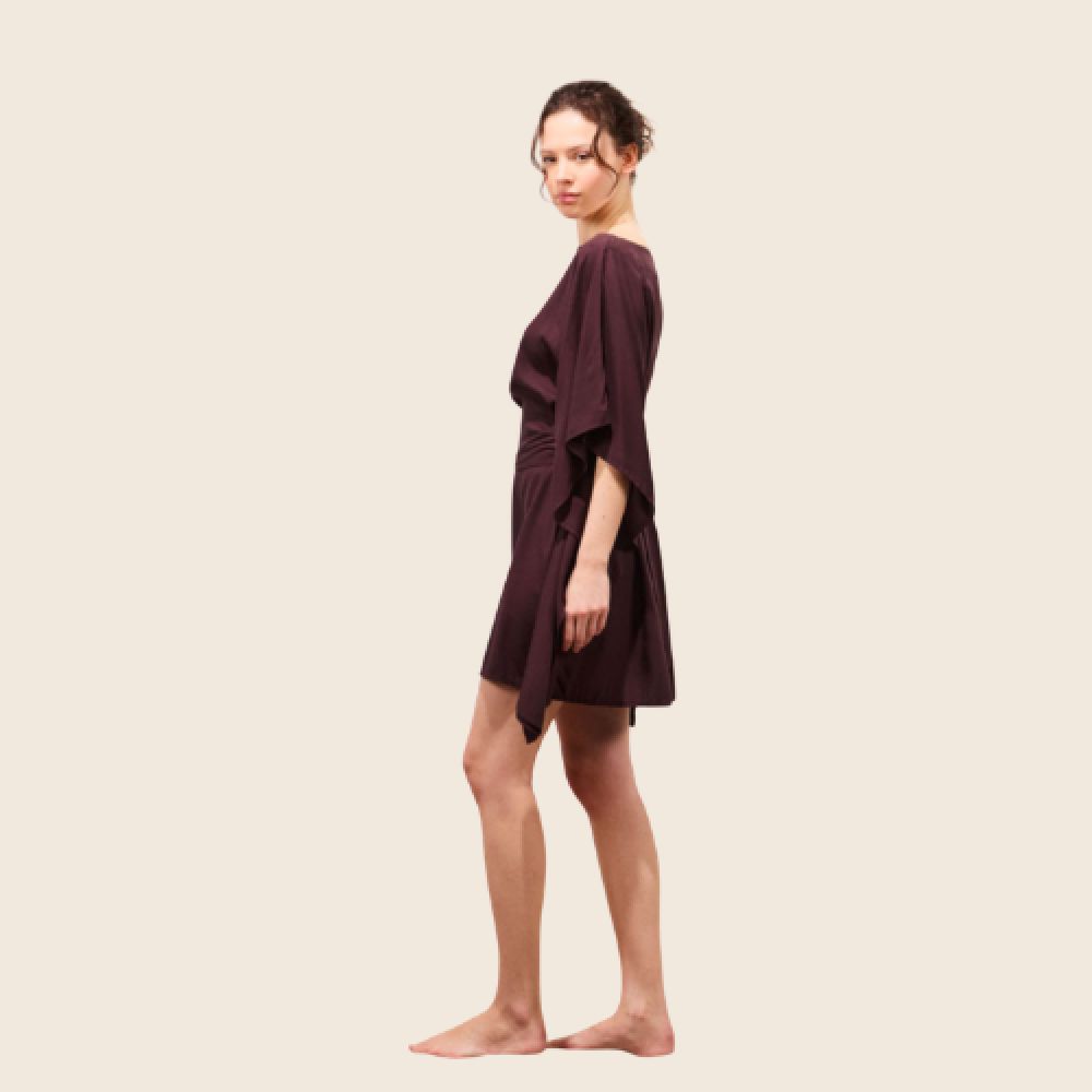 KARMA KOMA E26 Kimono Short Dress Cacao Dream – Image 3