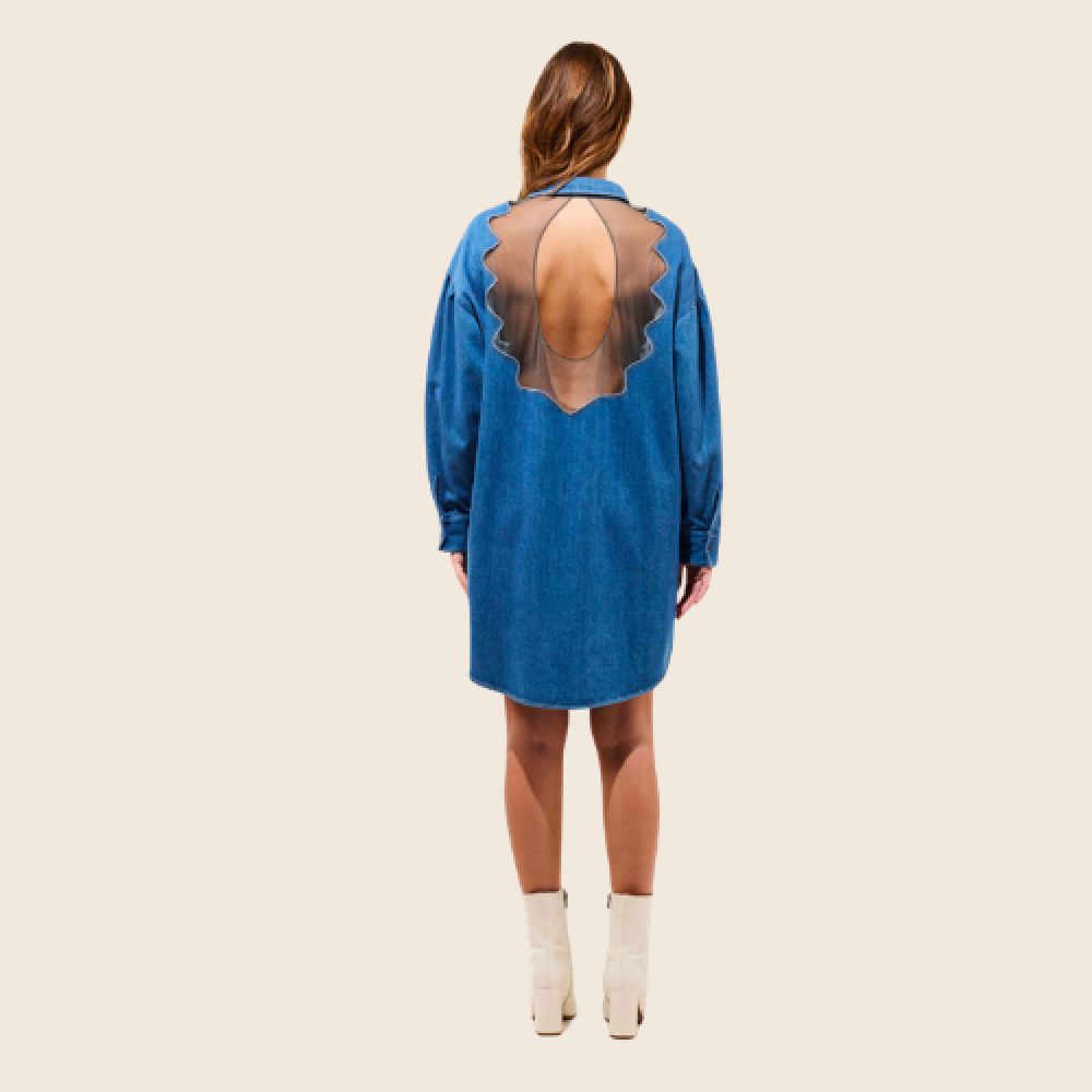 KARMA KOMA E26 Sunday Short Dress Denim – Image 2