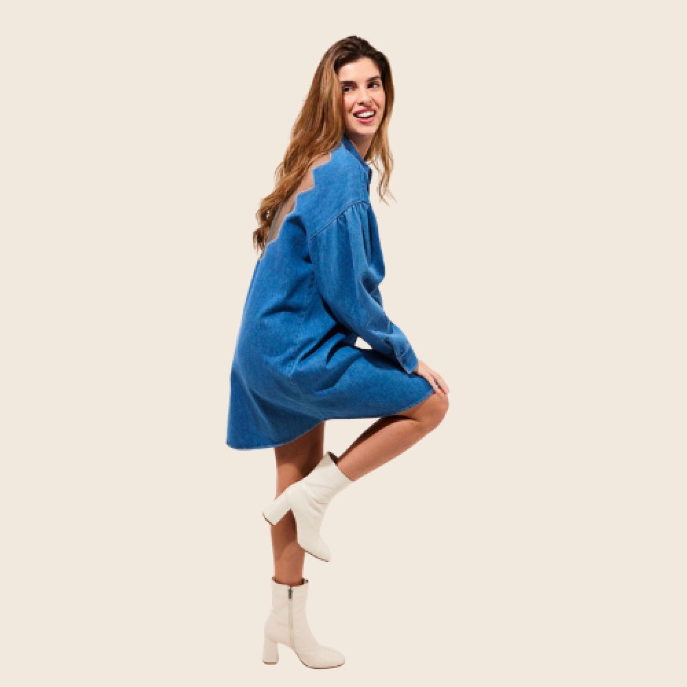 KARMA KOMA E26 Sunday Short Dress Denim – Image 3