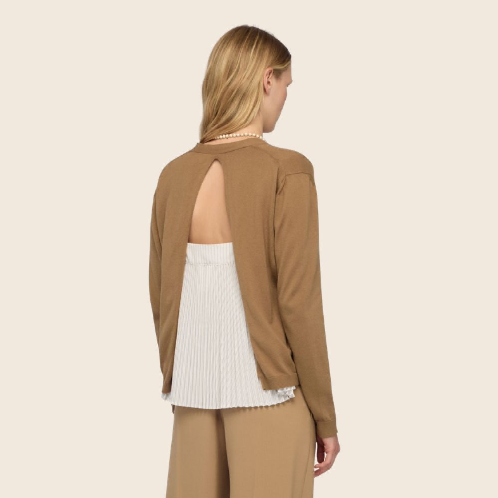 SEMICOUTURE E26 Cardigan Juta-Cot Rigato – Image 3