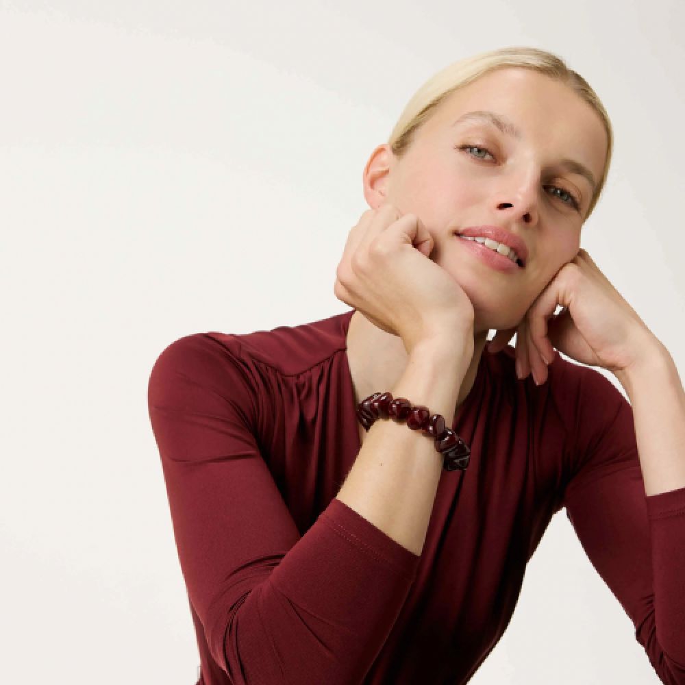 VANESSA BARONI Bracelet Stone Flex Bordeaux Marble – Image 2